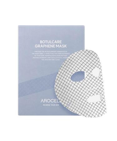 AROCELL Botulcare Graphene Mask 5 Facial Sheet Microcurrent Masks Moisturizing Hydrating Elasticity Pore Minimizing Hyaluronic Acid Panthenol Korean Skincare