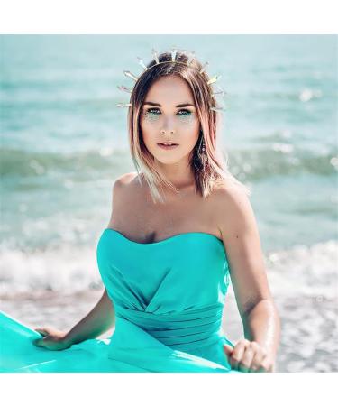 Gold Clear AB Crystal Prism Spiked Halo Crown Headpiece | Handmade Hair Accessory for Women - Buy Online on GoSupps.com