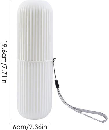 Travel Toothbrush Case & Container | Multifunctional Toothbrush & Toothpaste Set for Camping Business & School | White Travel Storage Solution - Buy Online on GoSupps.com