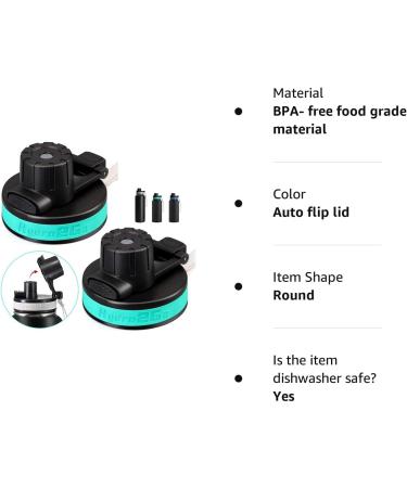 Auto Flip Lids for Hydro Flask Water Bottle Wide Mouth 12  16 18  32  40  64 oz  Flip Lids Replacements BPA-Free and Leak Proof 2 auto flip - Buy Online on GoSupps.com