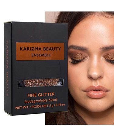 Ensemble Glitter Eyeshadow Biodegradable // Karizma Beauty Bronze Bio Glitter Eco Glitter Face Glitter Loose Eyeshadow Ensemble Bronze