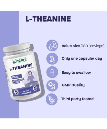 L-Theanine 250mg 180 Vcaps - BONUS SIZE - 180 Servings - HIGH POTENCY - Promotes Relaxation - Vegan - Made in Canada - Buy Online on GoSupps.com