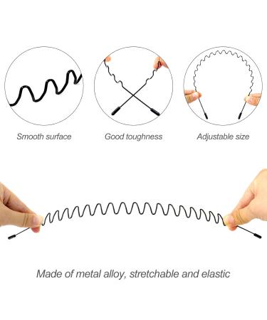 Shop Hanyousheng 6-Piece Black Wave Metal Headbands | Unisex Multi-Style Hair Bands for Outdoor Sports & Yoga - Buy Online on GoSupps.com