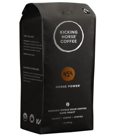 Kicking Horse Coffee 454 Horse Power Dark Roast Whole Bean 1 lb (Pack Of 6) - Certified Organic Fairtrade Kosher 454 g (Pack of 6) 454 Horse Power