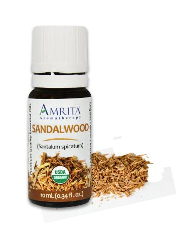 Organic Sandalwood Essential Oil 100% Pure Undiluted Santalum spicatum Australian Therapeutic Grade Premium Quality Aromatherapy Oil Tested & Verified 10ML 0.34 Fl Oz (Pack of 1)