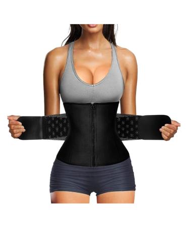 HKDYWTNB Back Brace Lumbar Support Waist Trainer Belt Tummy Control Waist Cincher Trimmer Sauna Sweat Slimming Waist Belt X-Large Black