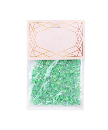 dijiusidy 1440 Pieces Glass Crystal Set Eye-catching 3D Tips Decoration Nail Art Rhinestones DIY Handcraft Manicure Accessories Green