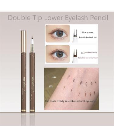 Upgraded 3D Waterproof Eyelash Pen Eyeliner Gray Brown Long Lasting Sweat Proof Quick-Drying Split Fork Lying Silkworm Mascara Pen Used for natural makeup (Light Brown) - Buy Online on GoSupps.com