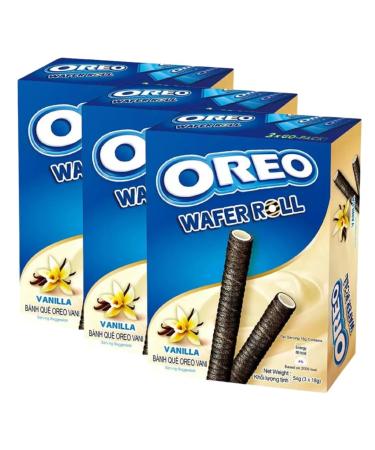 Wafer Bundle Containing Oreo Vanilla Cream Filled Wafer Rolls 54g (3 Pack) - Buy Online on GoSupps.com