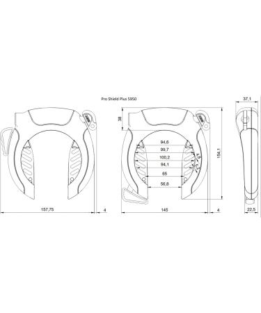 ABUS Pro Shield Plus 5950 NR Frame Lock with 6KS/100 Connecting Chain & ST 5950 Lock Bag - Secure Your Bike - Buy Online on GoSupps.com