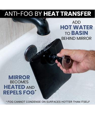 Fogless Shower Mirror for Shaving | Dual Anti-Fog Design | Shatterproof & 360 Swivel | 8x7 Black - Buy Online on GoSupps.com