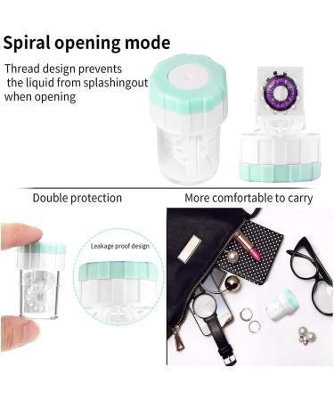 ZKSXOA Portable Contact Lens Container Set - 5 Plastic Cases with Manual Rotating Cleaner Multi-Color for Lens Care - Buy Online on GoSupps.com