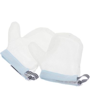 Healifty Children's Anti-Eating Gloves 2 Pairs | Thumb Protector Baby Hand Mittens | Finger Sleeves Nylon Baby Cot Blue x2pcs - Buy Online on GoSupps.com