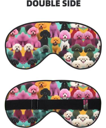 Poodles Dogs Print Double-Sided Eye Mask Soft and Light Blocking for Enhancing Sleep Quality - Buy Online on GoSupps.com