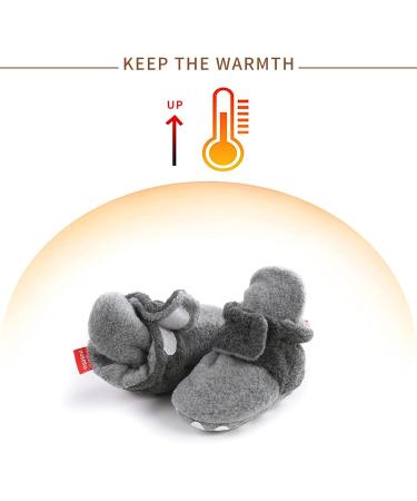 EDOTON Unisex Newborn Winter Boots - Non-Slip Sole, Warm & Cozy Bootie Sock (12-18 Months, Gray) - Buy Online on GoSupps.com