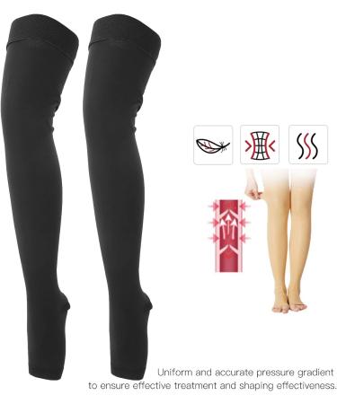 Fybida Long Compression Socks with Open Toe - Breathable Stockings for Leg Edema Relief & Comfort - Buy Online on GoSupps.com