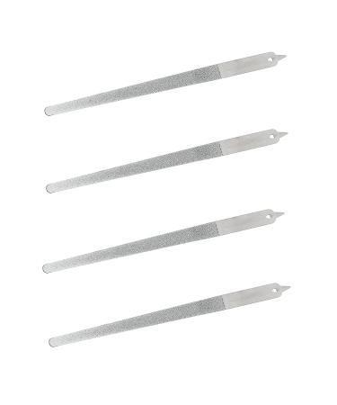 4PC 8 Diamond Dust Nail File - Stainless Steel Nail Dresser - 9 Inch
