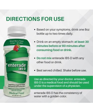 Enterade IBS-D 6 Bottles - Targeted Dietary Support for Irritable Bowel Syndrome with Diarrhea (IBS-D) - 8oz Mixed Berry - Buy Online on GoSupps.com