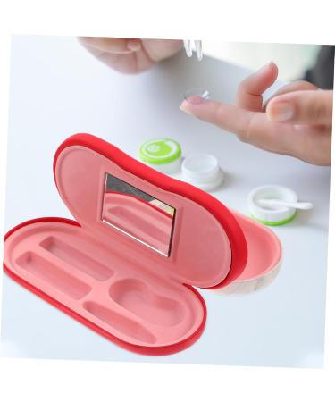 Partykindom Double-Lodged Glasses Case - Portable Travel Kit for Glasses & Contact Lenses with Mirror | Stylish PU Design | Ideal for Vacation & Daily Use - Buy Online on GoSupps.com