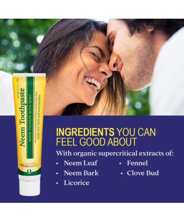 TheraNeem Naturals Neem Toothpaste with Mint - 0.7 oz (Organix South) - Buy Online on GoSupps.com