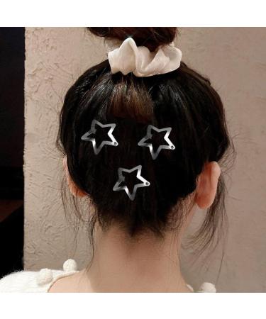 20PCS Silver Star Snap Hair Clips - Exquisite Hollow Mini Barrettes for Women & Girls - Buy Online on GoSupps.com