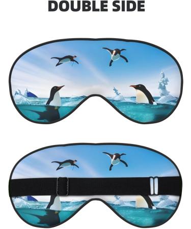 Happy Penguin Light Blocking Eye Mask - Soft Adjustable Sleep Mask for Travel & Yoga | Black - Buy Online on GoSupps.com
