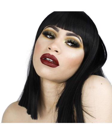 Morvally 14 Short Straight Black Wig with Bangs - Heat Resistant Cosplay Costume Hair - Buy Online on GoSupps.com