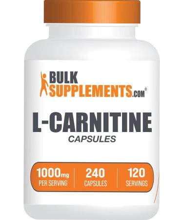 BulkSupplements.com L-Carnitine 1000mg Capsules - Carnitine Supplement L Carnitine 1000mg L-Carnitine Capsules - 2 Capsules per Serving (1000mg) 240 Capsules (Pack of 1)