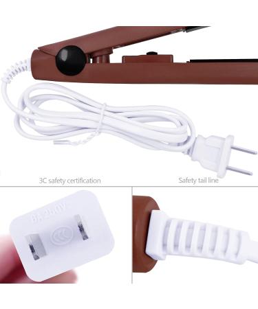 20W Brown Mini Ceramic Flat Iron & Curler - Travel-Friendly Hair Straightener for Perfect Styles - Buy Online on GoSupps.com