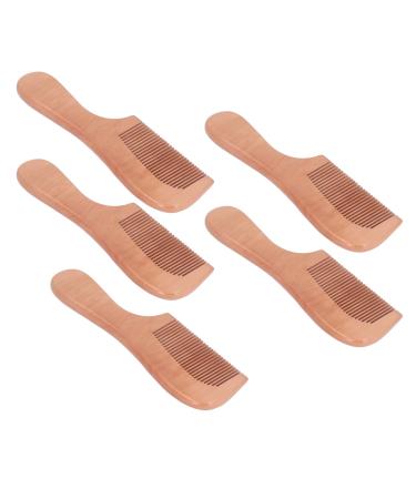 Wooden Hair Comb with Ergonomic Handle Prevent Slip Lightweight Portable Close Tooth Peach Wood Hair Comb for Hair and Beard Grooming