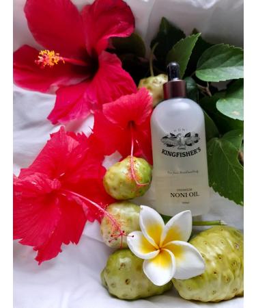 Kingfisher's Noni Oil Made from Organic Noni Fruit & Extra Virgin Coconut oil Anti-aging face oil Ideal for Dry Skin (elbows heels or knees) Nourishing Scalp Oil Massage oil 100ml - Buy Online on GoSupps.com