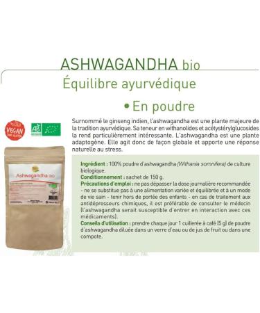 Ashwagandha Ecocert Certified Organic Powder - Buy Online on GoSupps.com