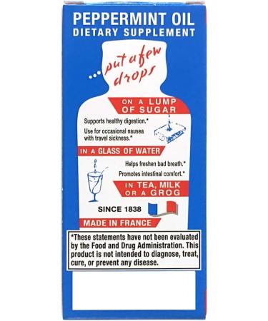 Ricqles Peppermint Oil Dietary Supplement - 1.69 fl. oz Bottle - Supports Healthy Digestion & Intestinal Comfort - Product of France - Buy Online on GoSupps.com