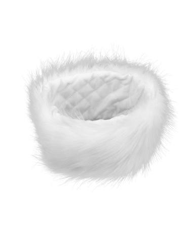 Minkissy 1Pc Fur Headband Winter Headdress Warm Headband Headwrap Winter Head Caps for Women (White)