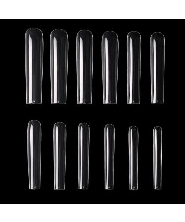 SCASTOE 504Pcs Full Cover Square Press on Nails - Long French False Nail Tips in 12 Sizes for Acrylic & Coffin Styles - Buy Online on GoSupps.com