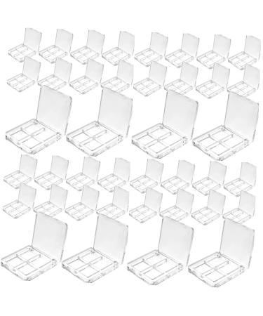 Housoutil 40 Pcs Boxes Eye Shadow Box Highlighters Clear Blush Empty Eyeshadow Storage Case Cosmetic Blush Box 6x6cmx4pcs Transparentx4pcs