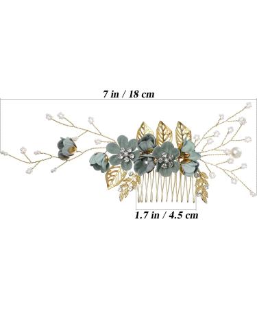 Minkissy Pearl Crystal Wedding Hair Comb - Green Bridal Hair Accessories - Buy Online on GoSupps.com