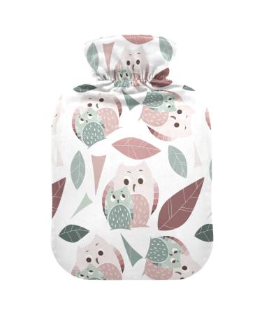 Heat bottle with cover 1 l of durable warm-up bag for hand feet shoulder and neck pain cramps heating skills and heat therapy patterns of watercolor colors owls colors and birds