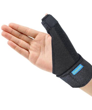 Corpower Trigger Thumb Brace Thumb Spica Splint - Thumb Spica Stabilizer for Pain, Sprains, Arthritis,Tendonitis (Right Hand Or Left Hand) (Black)