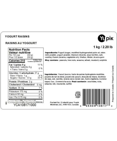 Yupik Yogurt Raisins 1Kg 1 kg (Pack of 1) - Buy Online on GoSupps.com