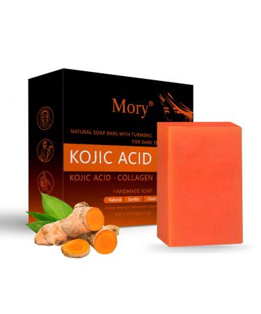 Turmeric Soap Kojic Acid Soap Dark Spot Remover for Face and Body Moisturizing Vitamins C Soap for Acne Blackheads Remover