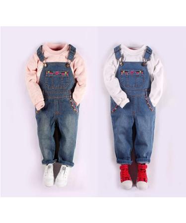 KIDSCOOL SPACE Baby & Little Boys/Girls Water Washed Ripped Soft Denim Overalls | Light Blue | 6-12 Months - Buy Online on GoSupps.com