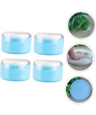 TOYANDONA 4pcs Body Powder Puff Box Travel Container | Baby Makeup Powder Puff Cushion | Charming Blue Plastic 8x8x6cm - Buy Online on GoSupps.com