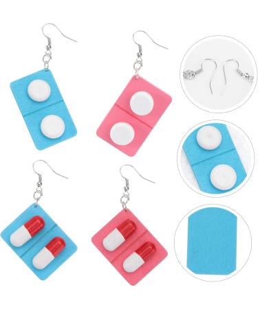 BESPORTBLE 2pairs Wooden Ear Dangler Medicine Shape Fashionable Nurse Earrings for Cosplay - Buy Online on GoSupps.com