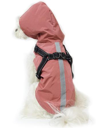 Buy Petcute Dog Rain Jacket - Waterproof Windproof & Reflective - Adjustable Hooded Coat for Small Medium & Large Dogs - Rose Red - Buy Online on GoSupps.com