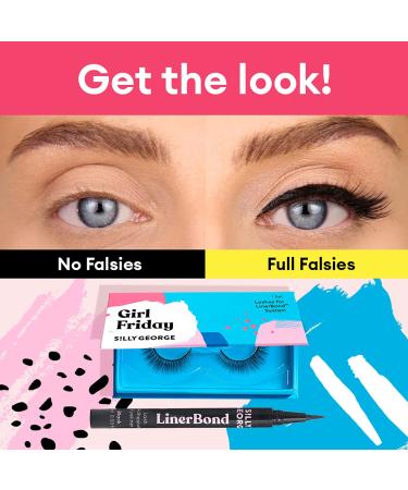 Silly George Girl Series Eyelashes - Luxurious Synthetic Silk | Lightweight & Wind Resistant | Easy to Apply & Reusable | Smudge-Free & Budge-Free | Cruelty-Free & Vegan - Girl Friday - Buy Online on GoSupps.com