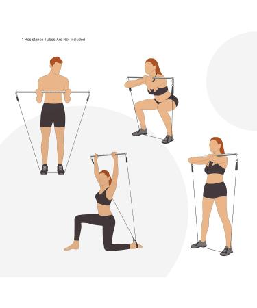 Buy Pilates Expandable Workout Spreader Bar with 2 Rings & Wrist Wraps | Glutes & Leg Fitness Gear - International Shipping Available - Buy Online on GoSupps.com