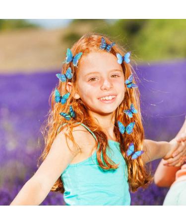 Bartosi Blue Butterfly Hair Clips - Pack of 20 Decorative Bobby Pins for Women and Girls - Buy Online on GoSupps.com