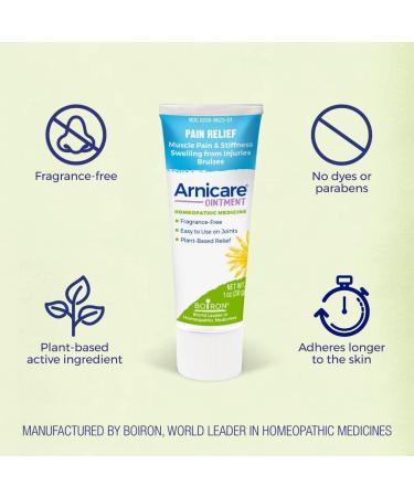 Boiron Arnicare Ointment - Soothing Relief for Joint & Muscle Pain, Swelling, Bruises - Non-Greasy & Fragrance-Free - 1 oz - Buy Online on GoSupps.com