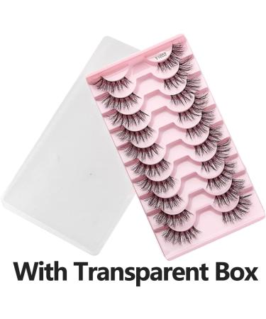 10 Pair False Eyelashes Reusable Thin Half False Eyelashes with Transparent Box Easy to Apply and Remove Fiber Natural False Eyelashes for Time-Saving Gift for Mom Grandma Wife Daughter(size:B) - Buy Online on GoSupps.com